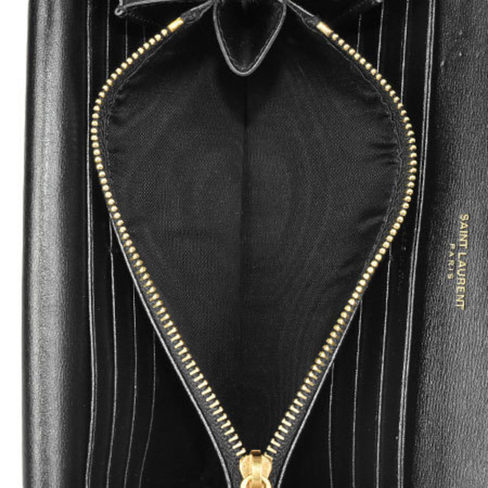 Saint Laurent Sulpice Leather Bifold Long Wallet Black - Picture 6 of 9